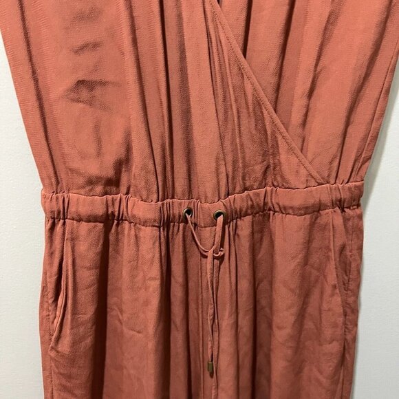 Eileen Fisher Womens Brown Russet Tencel Wide Leg Cropped Jumpsuit Sz XS V Neck - Picture 7 of 13